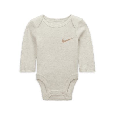 Nike Essentials Baby (0-9M) 3-Pack Long Sleeve Bodysuits