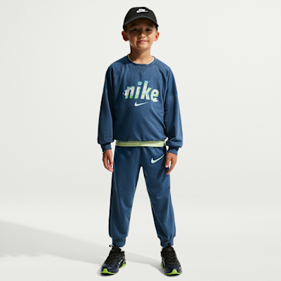 Nike E1D1 Little Kids' French Terry 2-Piece Graphic Crew Set