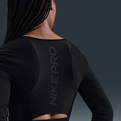 Nike Pro Dri-FIT verkürztes Longsleeve (Damen)