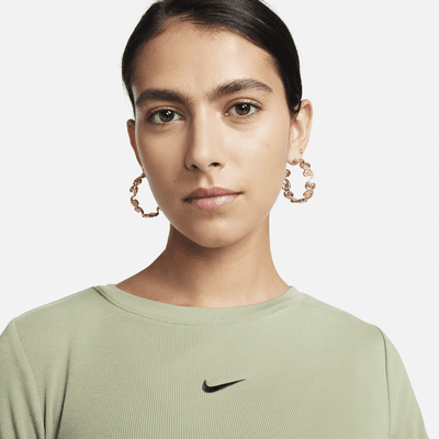 Top cropped de manga larga de tela de canalé mod para mujer Nike Sportswear Essential