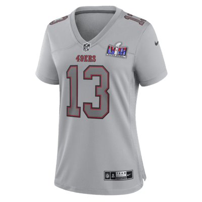 Jersey Atmosphere Game Nike de la NFL para mujer Brock Purdy San Francisco 49ers Super Bowl LVIII