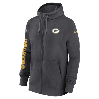 Green Bay Packers Sideline Team Issue Club Men's Nike Full Zip Hoodie