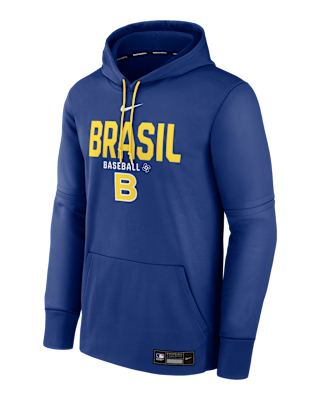 Мужское худи Brazil National Baseball Team 2026 World Baseball Classic Authentic Collection Nike Therma Pullover Hoodie