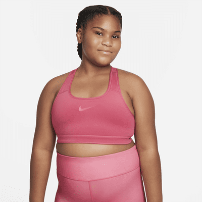 Nike Swoosh Big Kids’ (Girls’) Reversible Sports Bra (Extended Size)