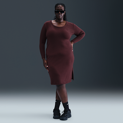 Nike Sportswear Chill Knit Women's Tight Long-Sleeve Midi Mini-Rib Dress (Plus Size)