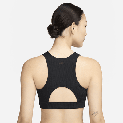 Top de bikini de cuello alto para mujer Nike Swim Elevated Essential