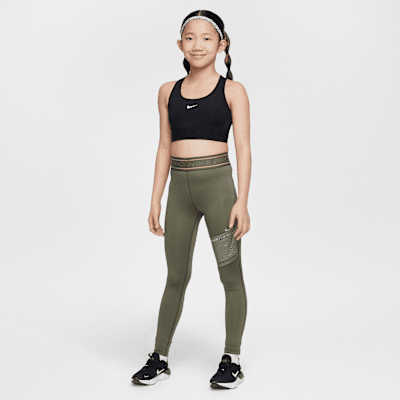 Nike Pro Girls' Dri-FIT Mid-Rise Leggings