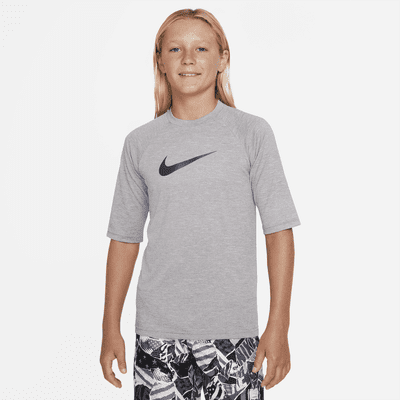 Camiseta Hydroguard de media manga para niño talla grande Nike Heather