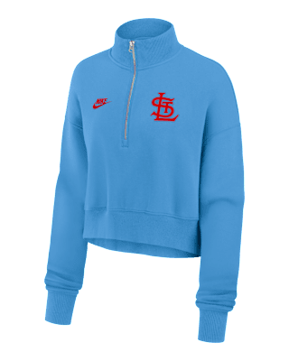 Женские  St. Louis Cardinals Cooperstown Phoenix Nike MLB Cropped 1/2-Zip Crew