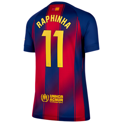 Raphinha Barcelona 2025/26 Stadium Home Women's Nike Dri-FIT Soccer Jersey