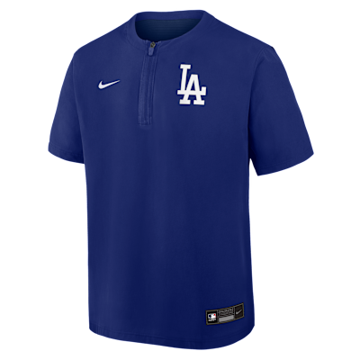 Los Angeles Dodgers Authentic Collection Men's Nike Dri-FIT MLB 1/4-Zip Short-Sleeve Windshirt