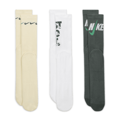 Κάλτσες μεσαίου ύψους Nike Everyday Plus Cushioned (τρία ζευγάρια)