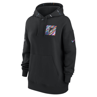 Atlanta Falcons Crucial Catch Club Nike Women's NFL Pullover Hoodie in Black, Size: Medium | 01F000AZU2-5WL