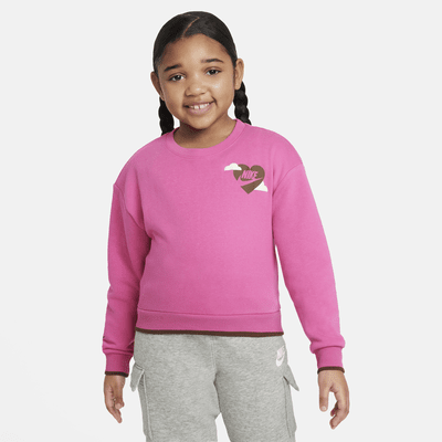 Sudadera de cuello redondo para niños de preescolar Nike Sweet Swoosh