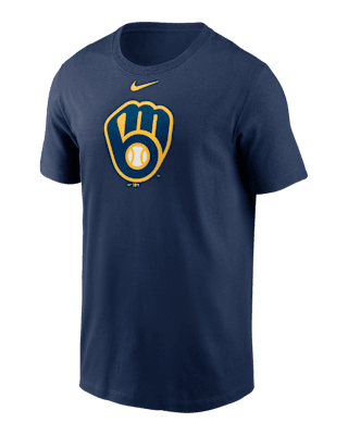 Мужская футболка Milwaukee Brewers Fuse Large Logo Nike MLB