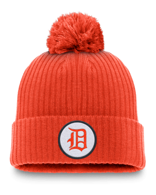 Мужские  Detroit Tigers Cooperstown Peak Nike MLB Cuffed Pom Beanie