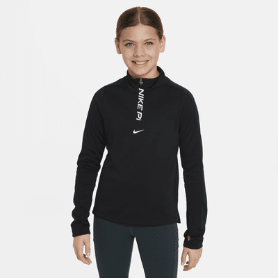 Nike Pro Girls' Dri-FIT Long-Sleeve 1/2-Zip Top