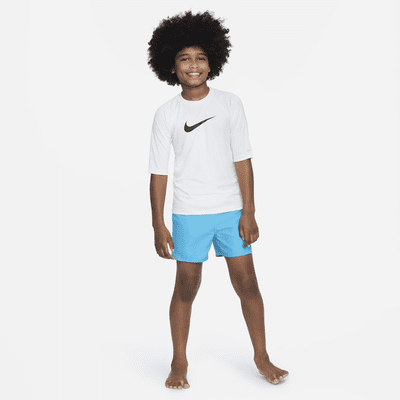 Nike Kids' Dri-Fit Short Sleeve Hydroguard Swim Top in Midnight Navy