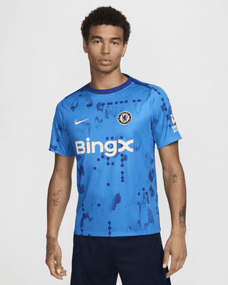 Мужские шорты Chelsea FC Academy Pro Nike Dri-FIT Soccer Short-Sleeve Pre-Match Top