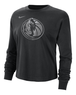 Женская футболка Dallas Mavericks Courtside Nike NBA Shine Boxy Long-Sleeve