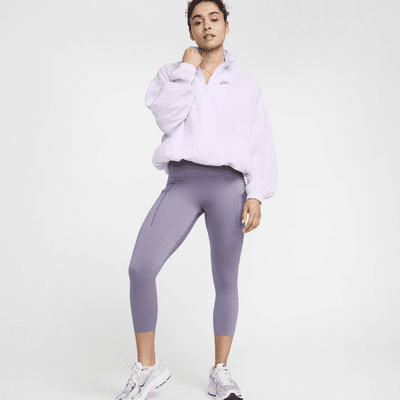 Leggings cropped de tiro alto y sujeción firme con bolsillos para mujer Nike Go