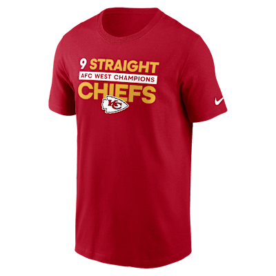 Kansas City Chiefs 9 Straight AFC West Champions Men's Nike NFL T-Shirt