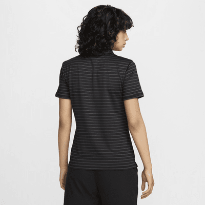 Polo de golf de manga corta Dri-FIT a rayas para mujer Nike Victory