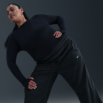 Pantalones de tiro medio con dobladillo abierto para mujer Nike Sportswear Classic (talla grande)