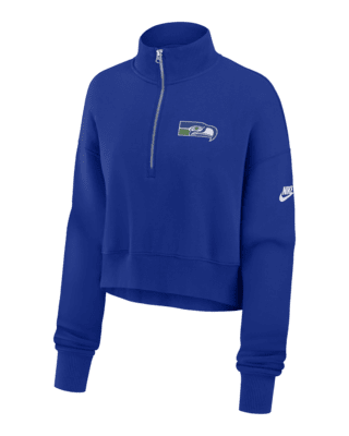 Женские  Seattle Seahawks Rewind Phoenix Nike NFL Cropped 1/4-Zip Crew