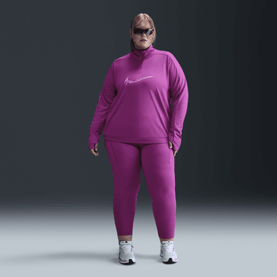 Vêtement deuxième couche à 1/4 de zip Dri-FIT Nike Swoosh pour femme (grande taille)