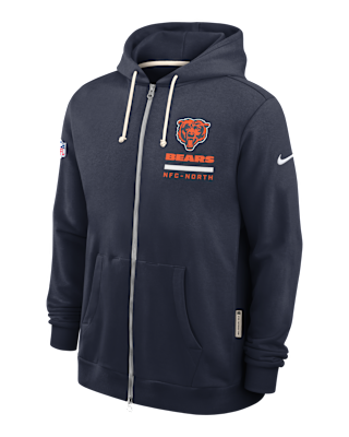 Мужское худи Chicago Bears Utility Player Sideline Nike Dri-FIT NFL Full-Zip Hoodie