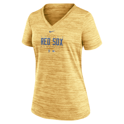 MLB Boston Red Sox Women's Short Sleeve V-Neck Fashion T-Shirt - M