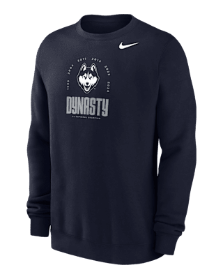 Мужской свитшот UConn Club Nike College Fleece Crew-Neck