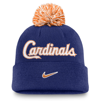 Gorro con dobladillo y pompón Nike de la MLB para hombre St. Louis Cardinals Peak