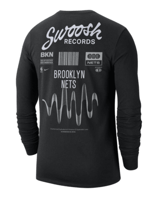 Camiseta de práctica de manga larga Nike de los Brooklyn Nets - Negro -  Hombres