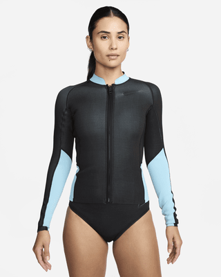 Женские  Nike Swim Fusion Long-Sleeve Reversible Zip Shirt