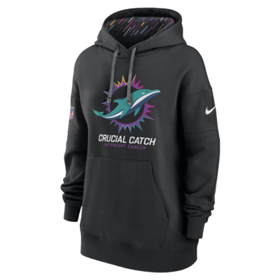 Miami Dolphins Crucial Catch Club Women's Nike NFL Pullover Hoodie