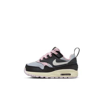 Nike Air Max 1 sneaker Zwart/Anthracite/Pink Foam/Summit White