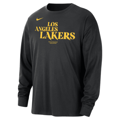 Långärmad NBA-t-shirt Los Angeles Lakers Courtside Nike för män