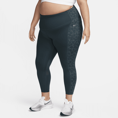Womens Size XL Nike Fast Crop Running Leggings Pants Black Print