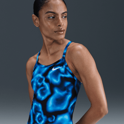 Traje de baño de una pieza con espalda deportiva para mujer Nike HydraStrong