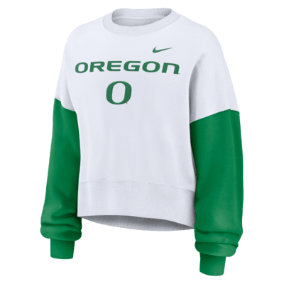 Sudadera de cuello redondo sin cierre universitaria Nike para mujer Oregon Ducks Primetime