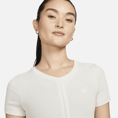 Nike Sportswear Essentials Women's Ribbed Short-Sleeve Mod Cropped Top ...