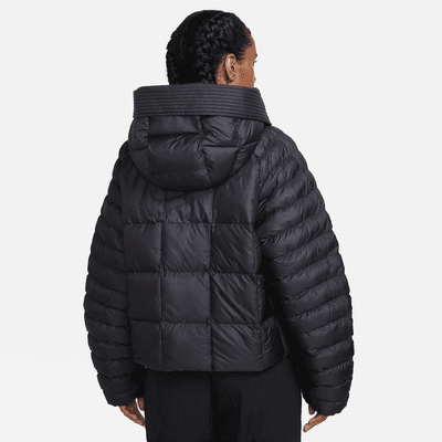 nike air cropped padded synthetic jacket in black