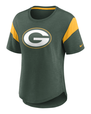 Nike Women's Fashion (NFL Green Bay Packers) High-Hip T-Shirt in Brown, Size: Xs | NKZZ097K7T-06V