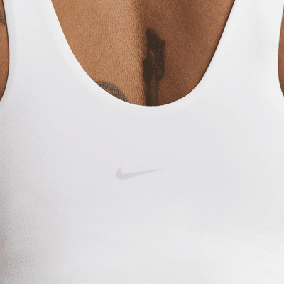 Camiseta de tirantes con bra deportivo de sujeción media con almohadillas para mujer Nike Alate