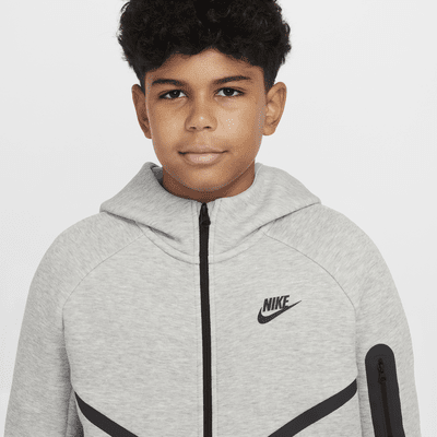 Nike Sportswear Tech Fleece hoodie met rits over de hele lengte voor kids (ruimere maten)