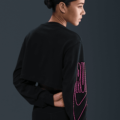 Playera de manga larga oversized cropped para mujer Nike