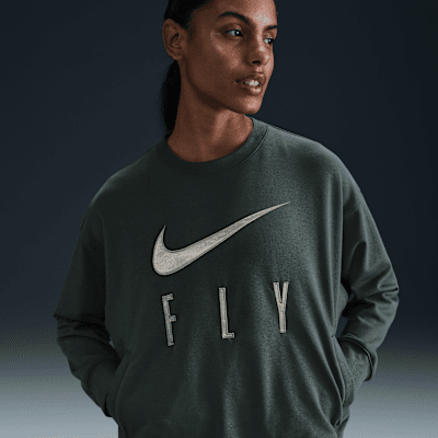 Nike Swoosh Fly Dri-FIT basketbalsweatshirt van sweatstof met ronde hals voor dames