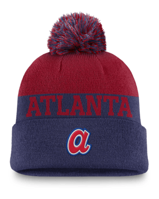 Мужские  Atlanta Braves Rewind Peak Nike MLB Cuffed Pom Beanie